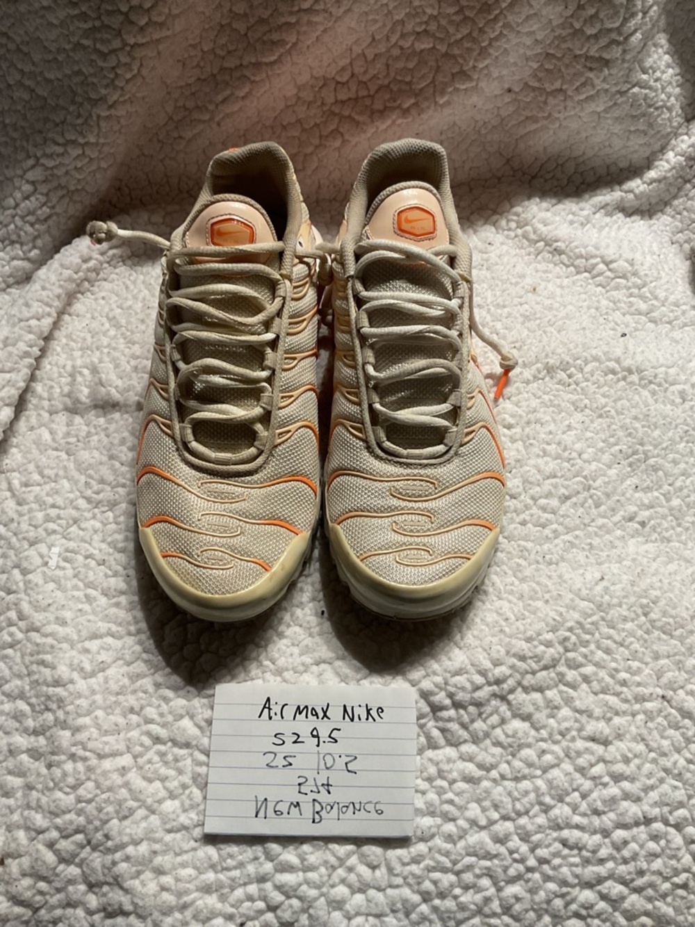 Nike Beige and Coral Orange Air Max Sneakers